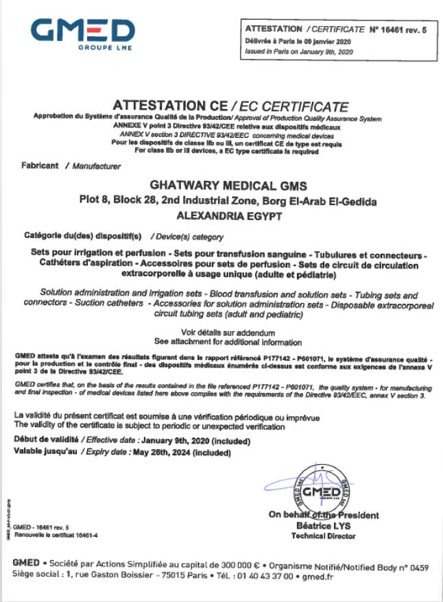 ATTESTATION CE / EC CERTIFICATE